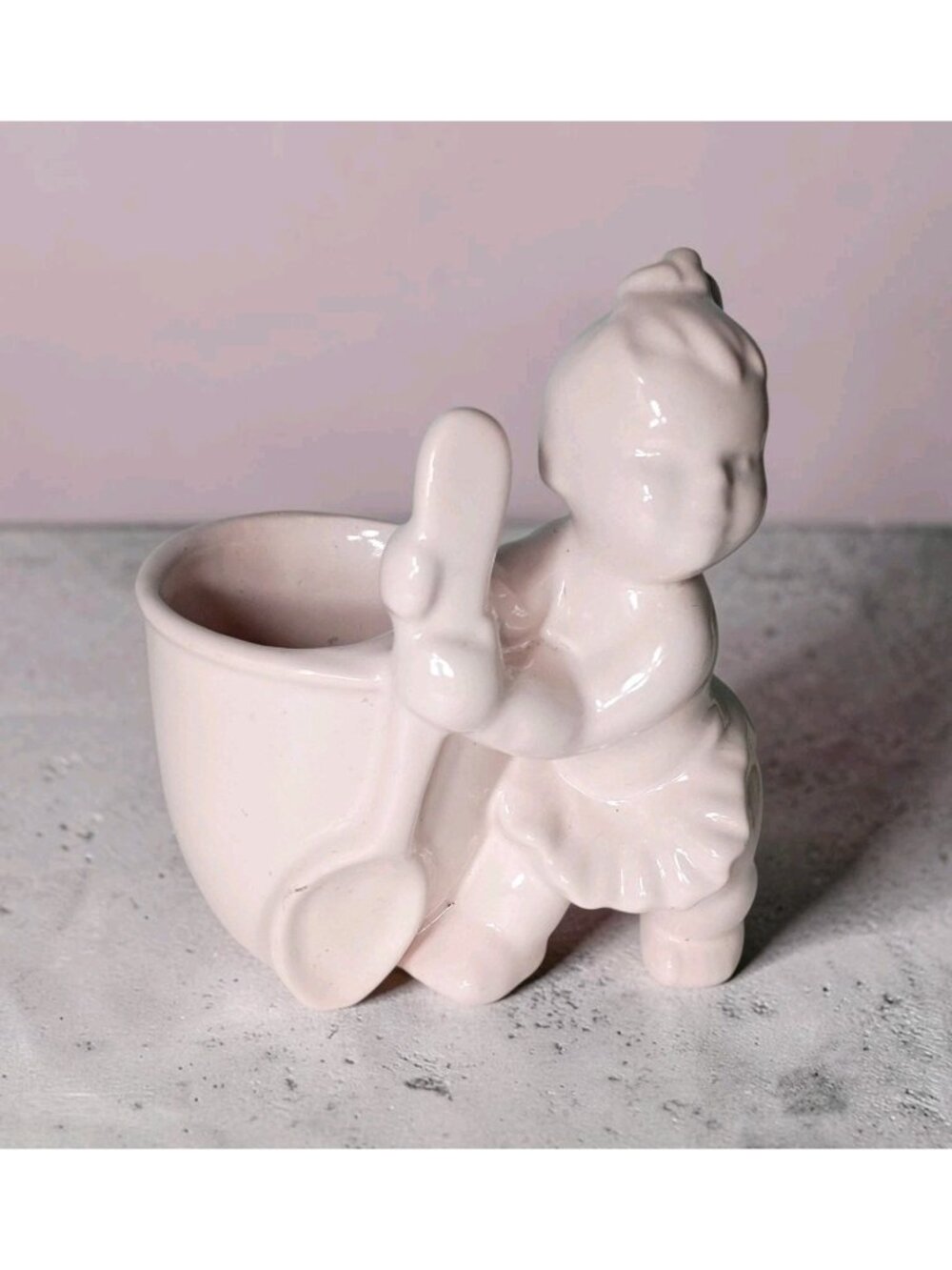 Vintage MCM Haeger Pink Pottery Planter Girl Nursery Decor Tiny Flaw